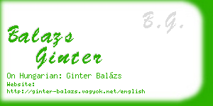 balazs ginter business card